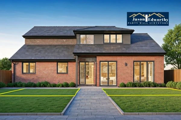 Home extension focusing on boundary line Crawley