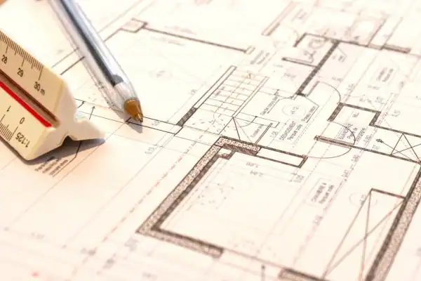 Image of architect Crawley drawings